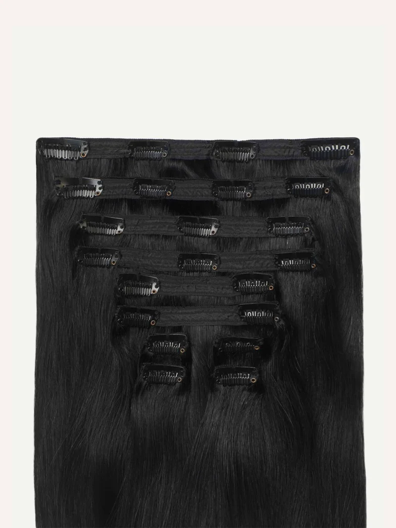 16" Classic Jet Black Clip-Ins (160g)