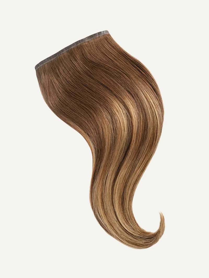 16" Seamless Chestnut Brown Balayage Clip-Ins (160g)