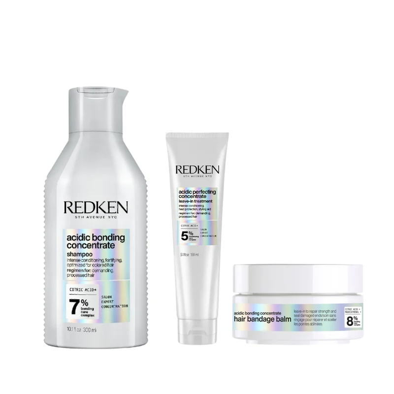 Redken Acidic Bonding Concentrate Shampoo + Leave-in + Hair Balm Set