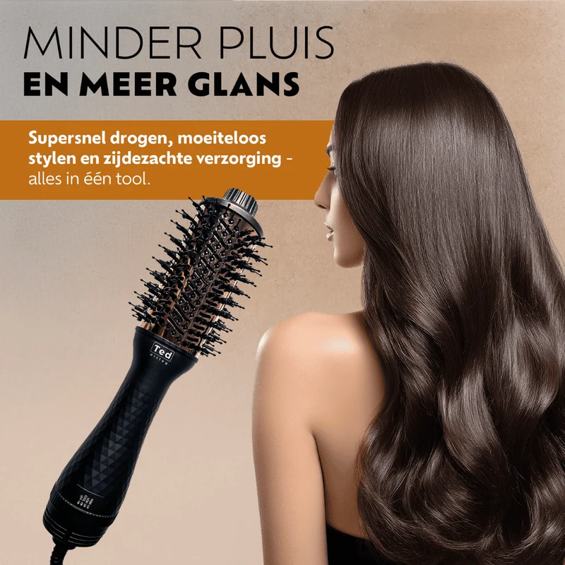 Ted Hilley DuoStyle Titanium Blow Dryer Brush Schwarz Pink