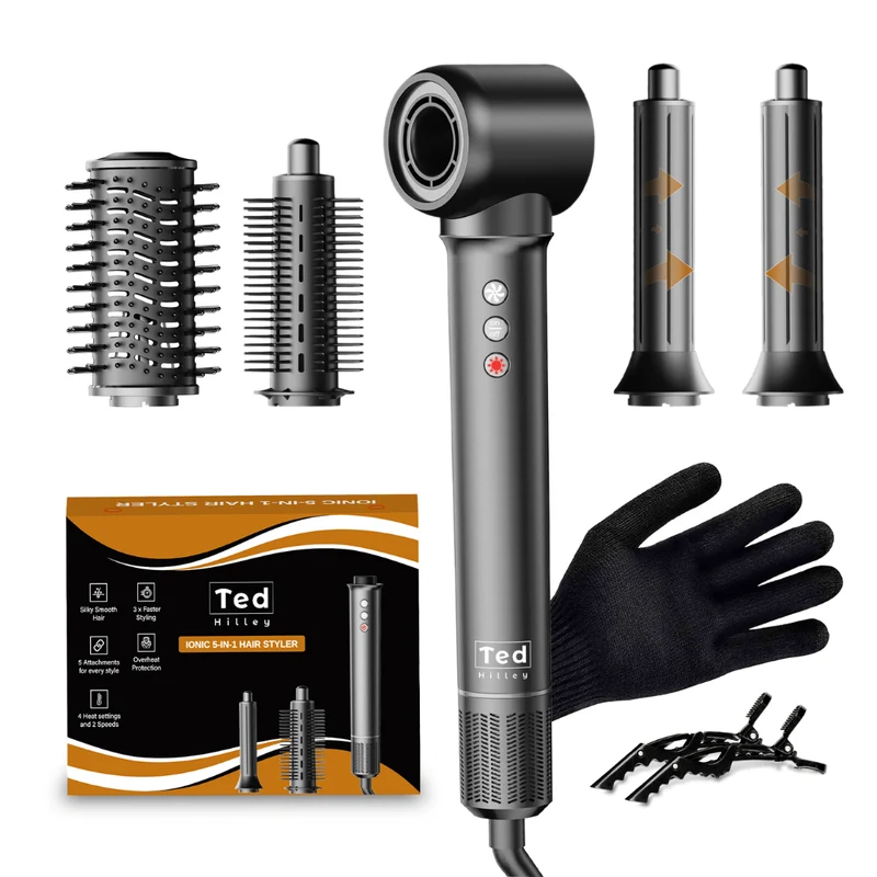 Ted Hilley Ionic 5-in-1 Haar-Multi-Styler Platin Silber