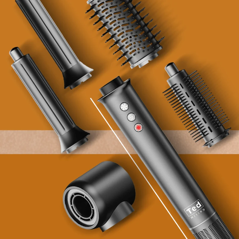 Ted Hilley Ionic 5-in-1 Haar-Multi-Styler Platin Silber