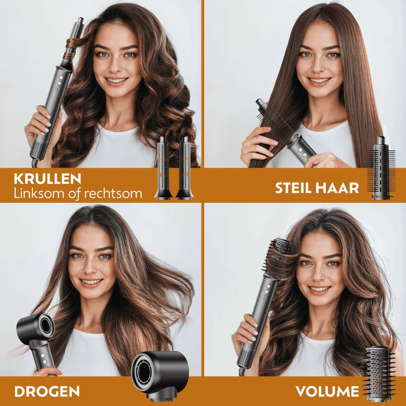 Ted Hilley Ionic 5-in-1 Haar-Multi-Styler Platin Silber