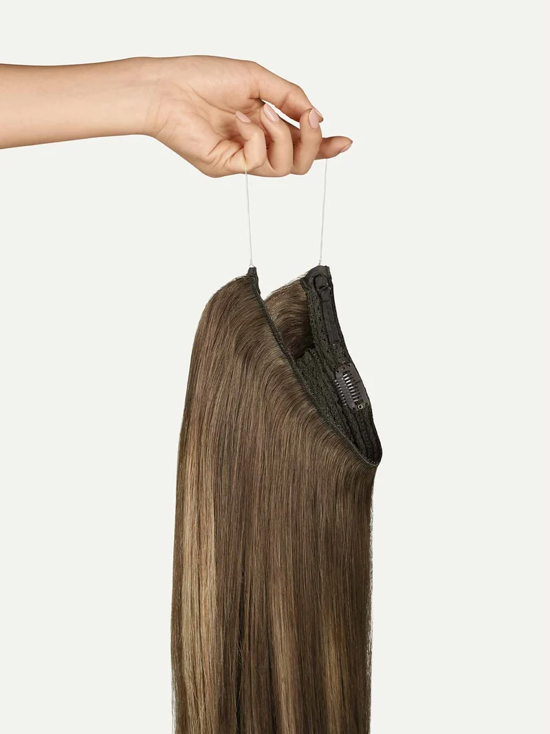 20" Ash Brown Balayage Halo® Hair Extensions (180g)