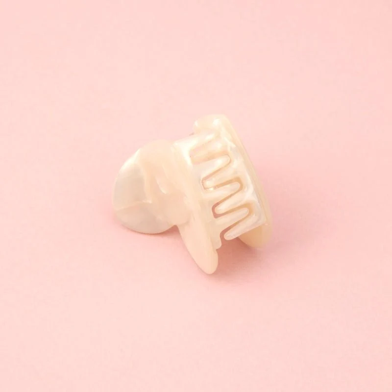 White Heart Mini Hair Claw