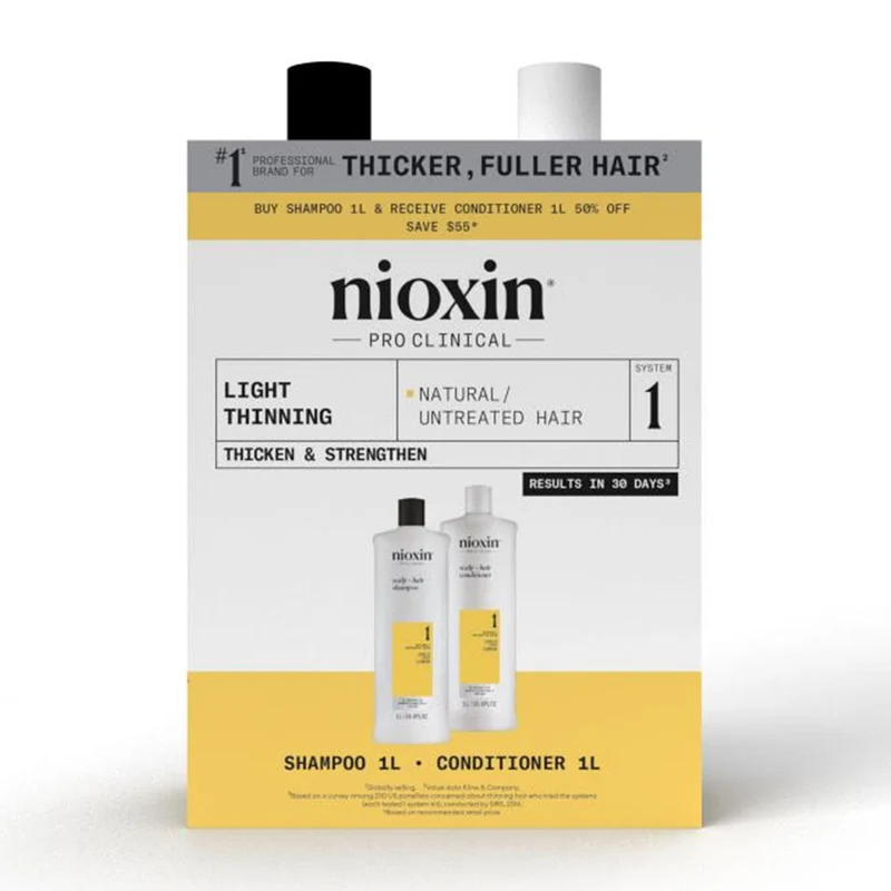 Scalp + Hair Thickening System 1 Shampoo + Conditioner 1L Duo