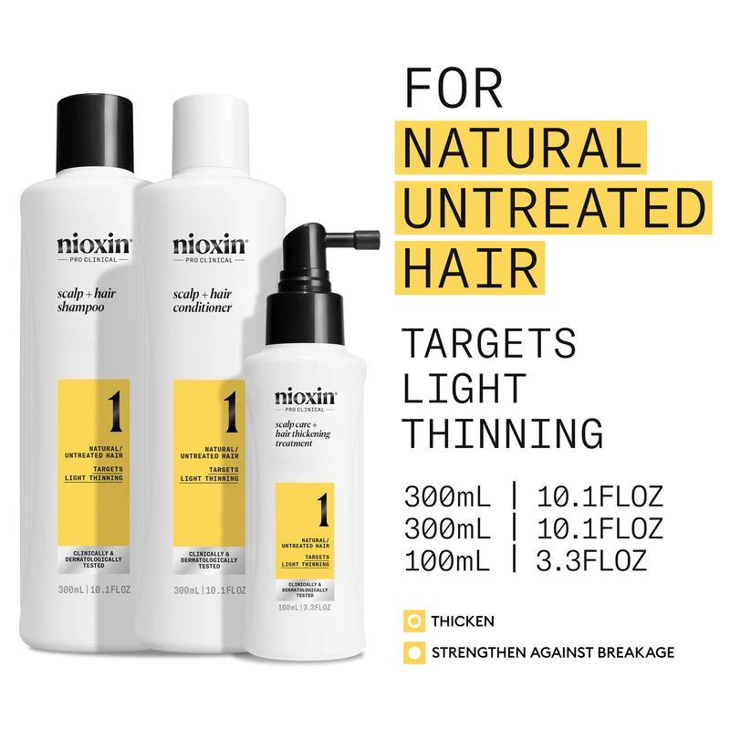 Scalp + Hair Thickening System 1 Full Size Trio