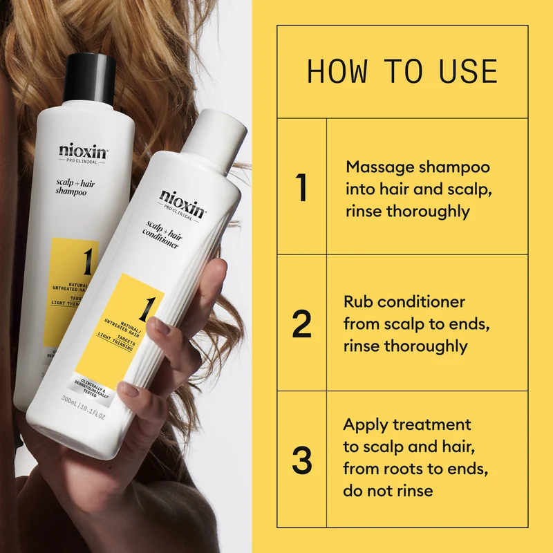 Scalp + Hair Thickening System 1 Full Size Trio