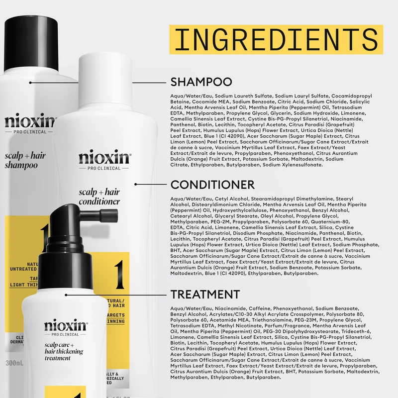 Scalp + Hair Thickening System 1 Full Size Trio