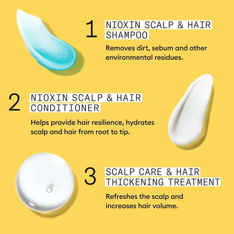 Scalp + Hair Thickening System 1 Full Size Trio