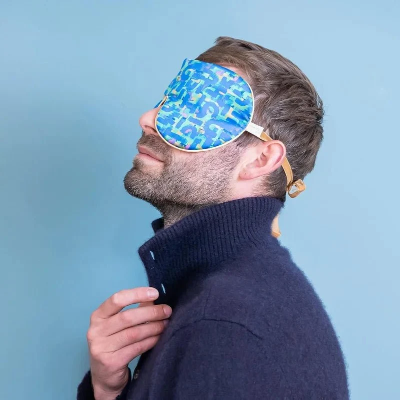Printed Silk Lavender Eye Mask Autumn