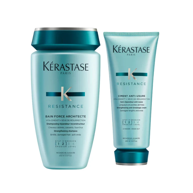 Kérastase Résistance Bain Force Architecte Shampoo + Conditioner Set