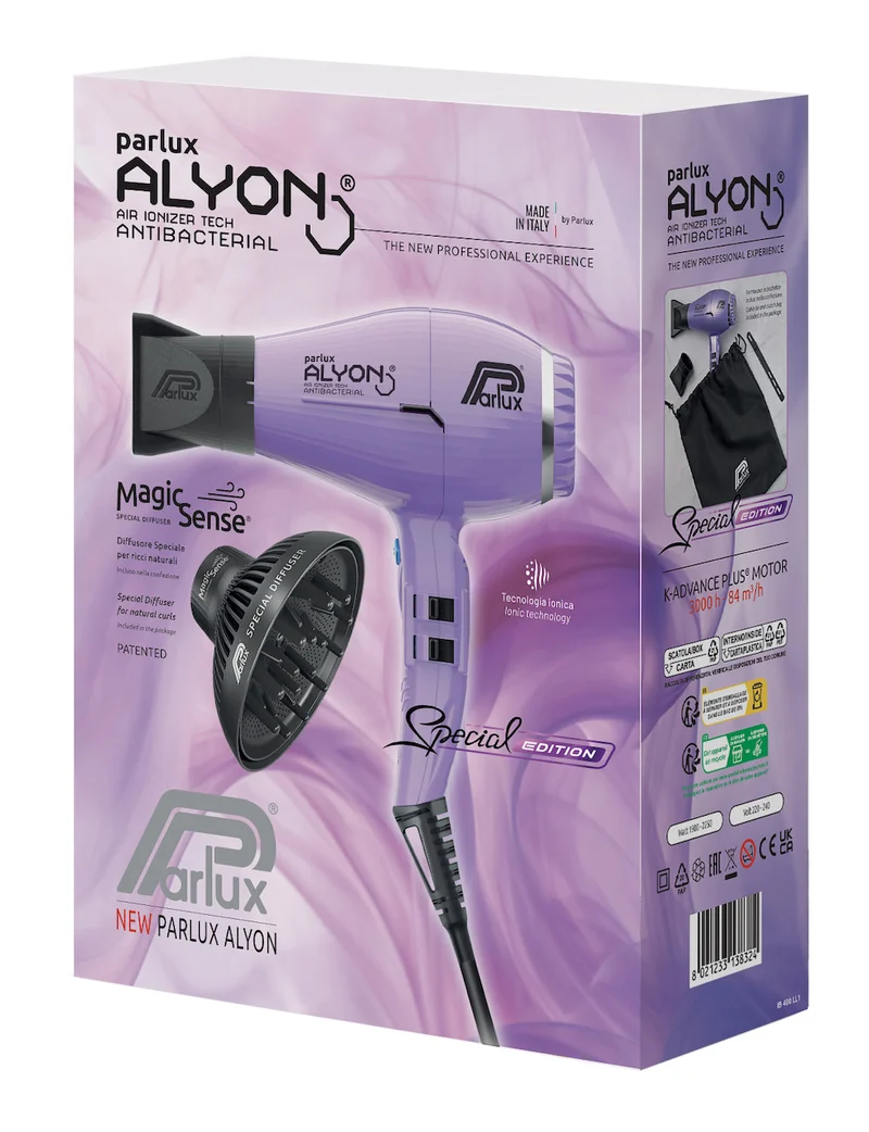 Alyon Air Ionizer Dryer 2250W - Lilac With Diffuser Pack