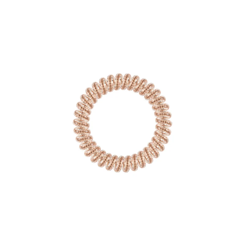 Slim Of Bronze And Beads Spiral Hair Ties 3pc