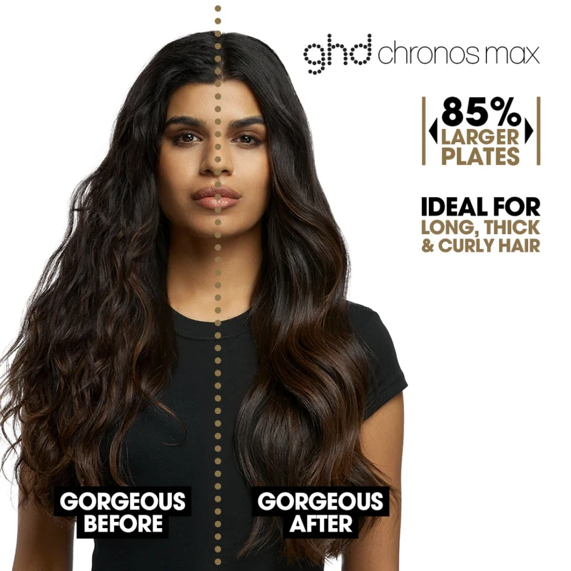 Chronos Max Wide Plate Hair Straightener - Black