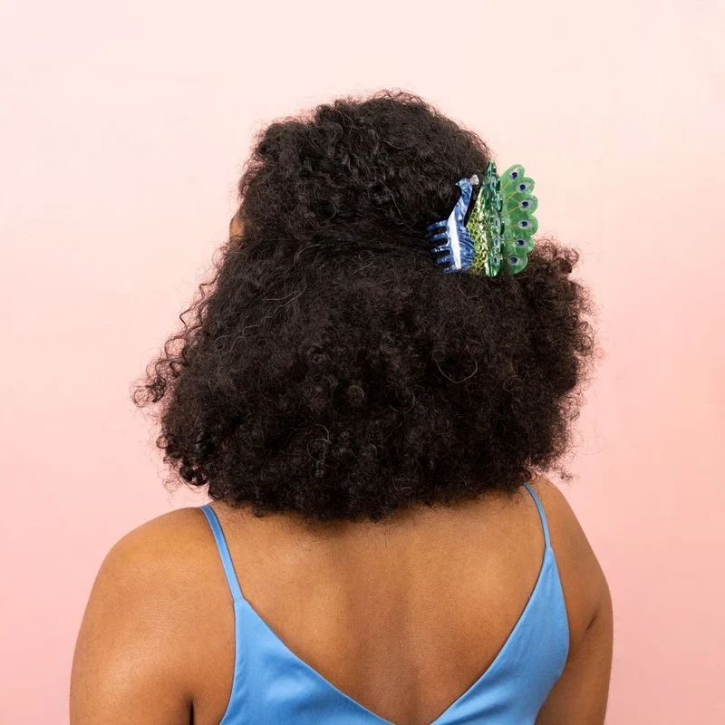 Peacock Hair Claw