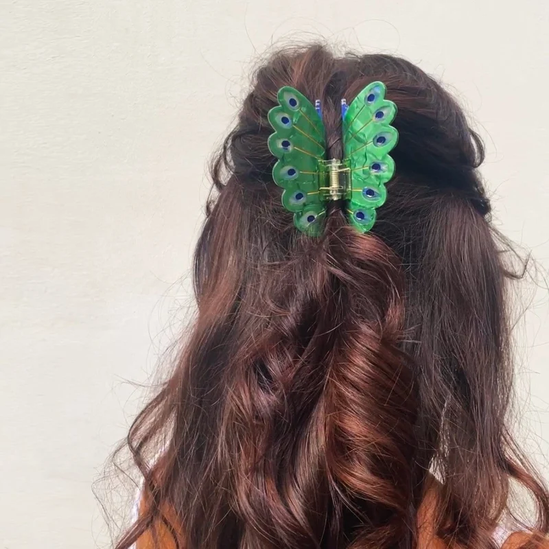 Peacock Hair Claw