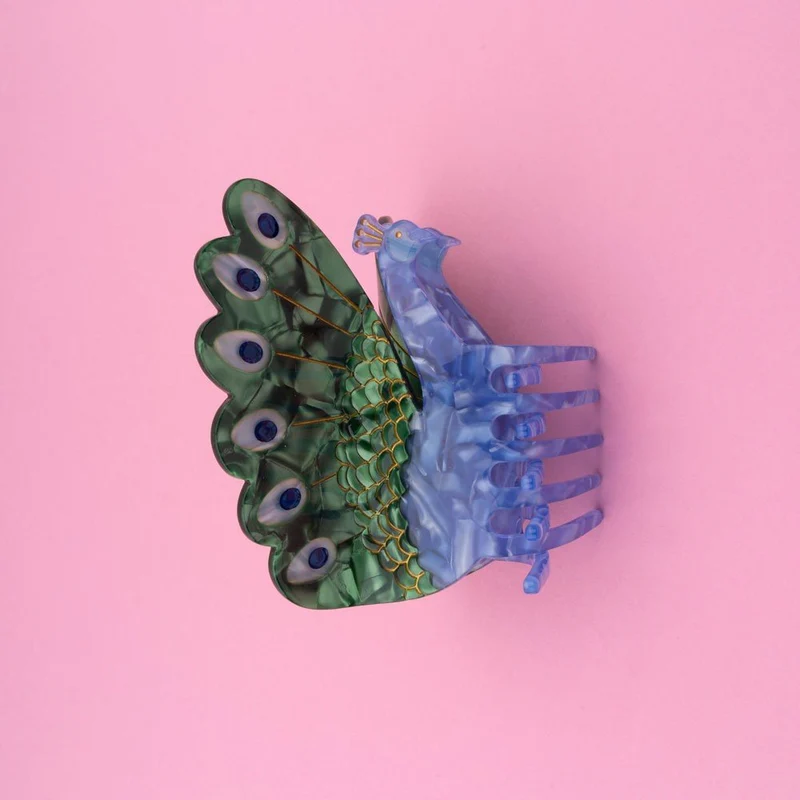 Peacock Hair Claw