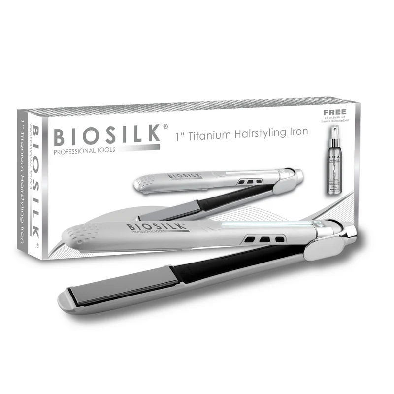 Biosilk Titanium Glätteisen Silber + gratis Silk Therapy 67ml