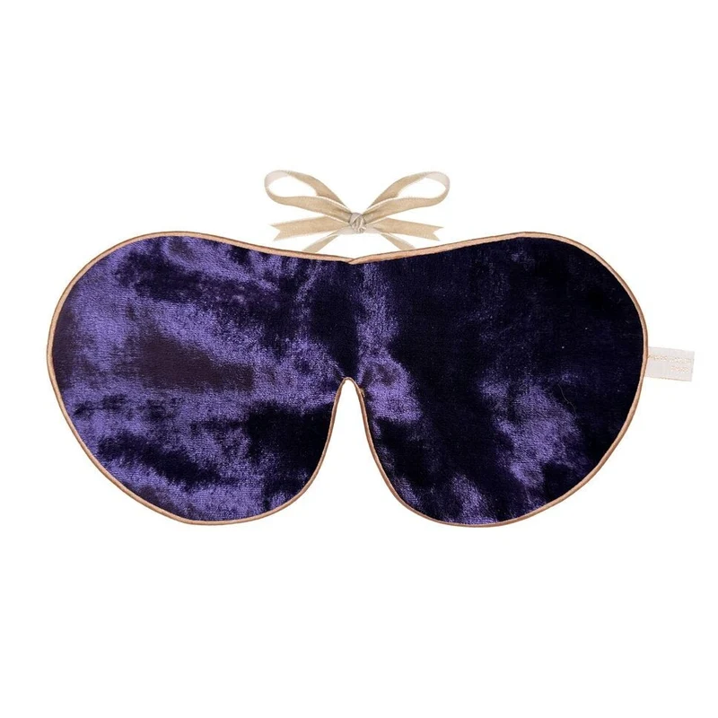 Velvet Lined Eye Mask Amethyst Silk Velvet