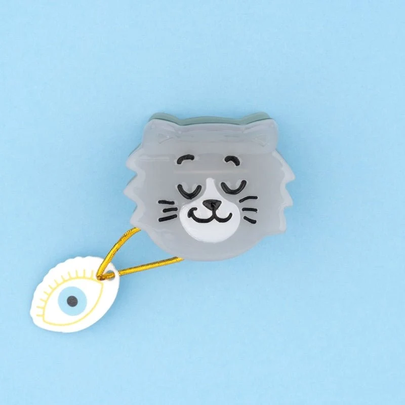 Grey Cat Mini Hair Claw