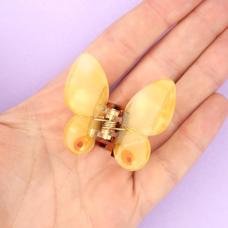Yellow Butterfly Mini Hair Claw