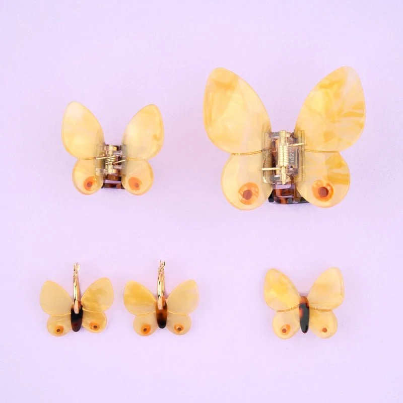 Yellow Butterfly Mini Hair Claw