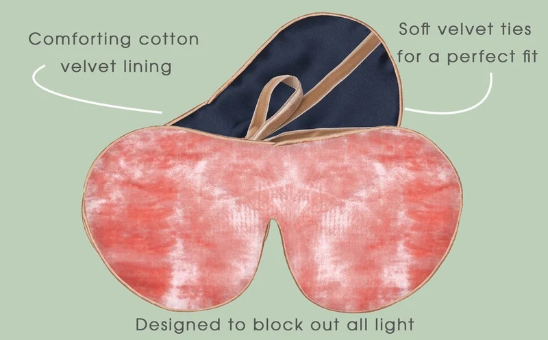 Velvet Lined Eye Mask Jade Silk Velvet
