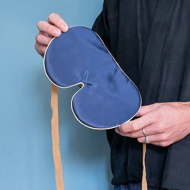 Printed Silk Lavender Eye Mask Nasturtium
