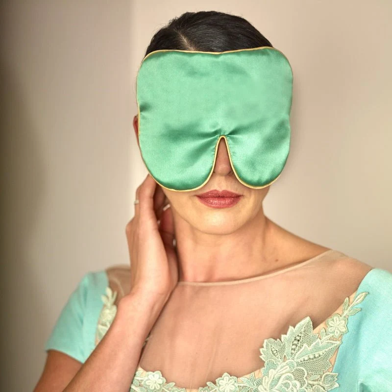 Deluxe Silk Eye Mask One Strap Jade