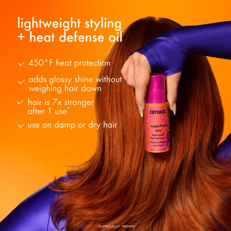 amika superfruit star leichtes haarstyling-öl