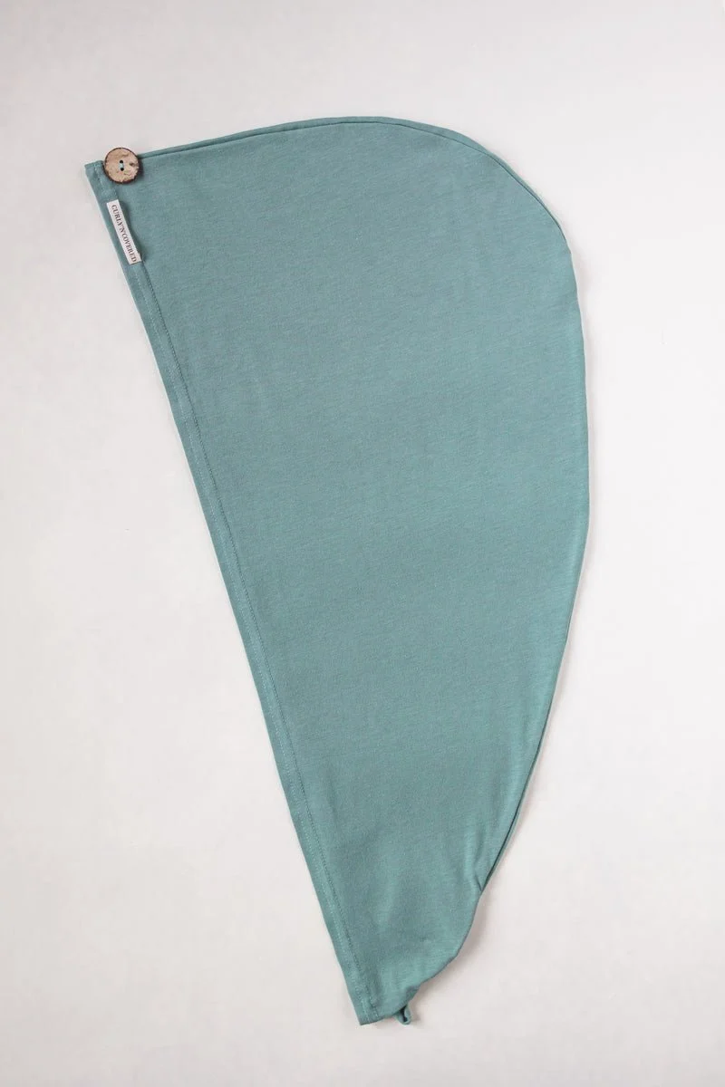 Bambus Turban Handtuch mit Knopf | Mint