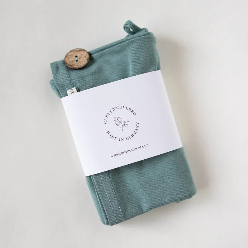 Bambus Turban Handtuch mit Knopf | Mint