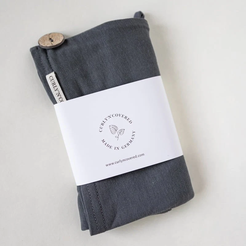 Bambus Turban Handtuch mit Knopf | Grau
