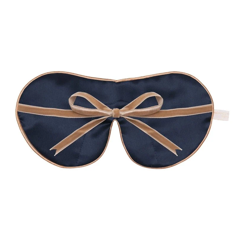 Printed Silk Lavender Eye Mask Floral Jacquard