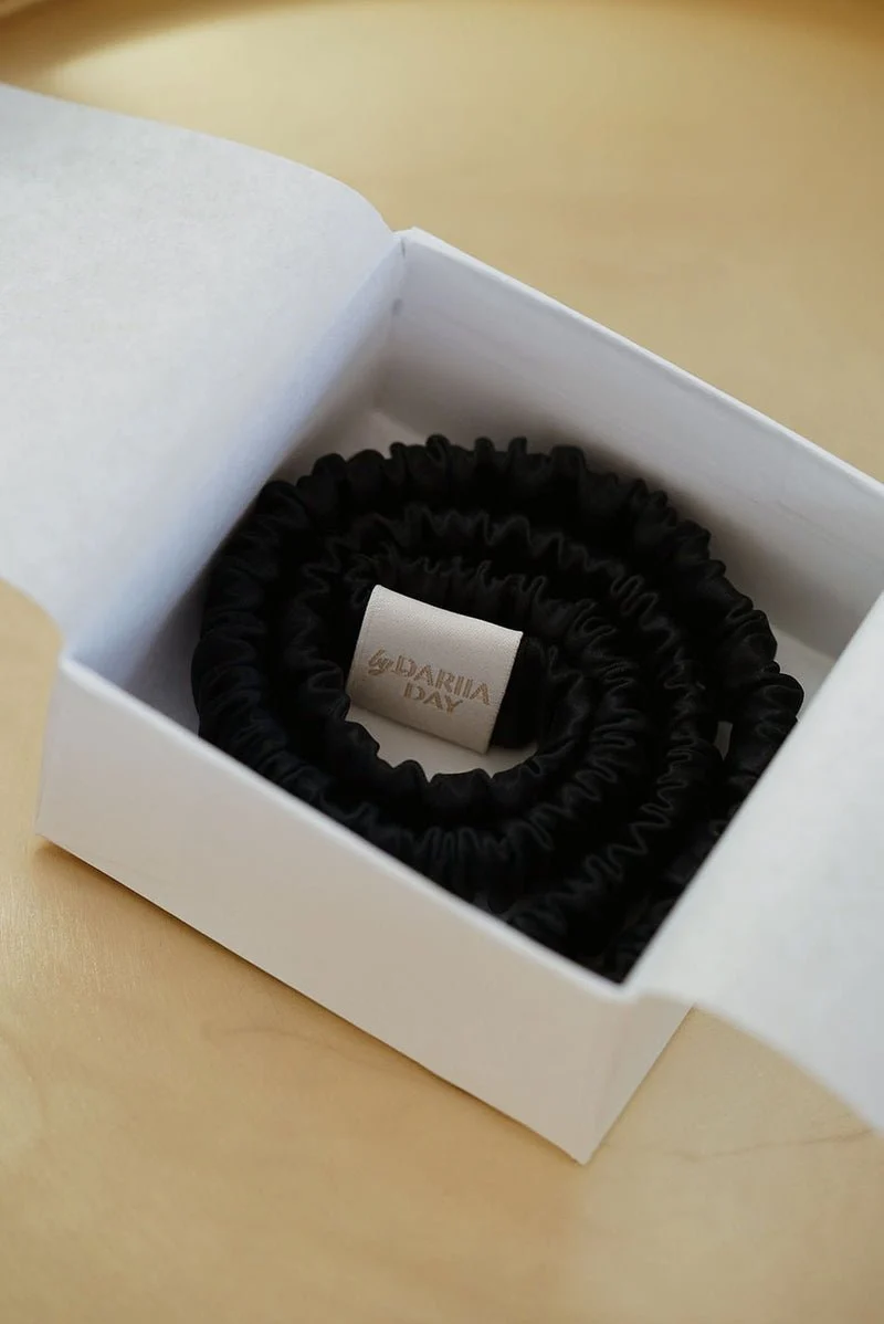 Silk Headband Midnight Black