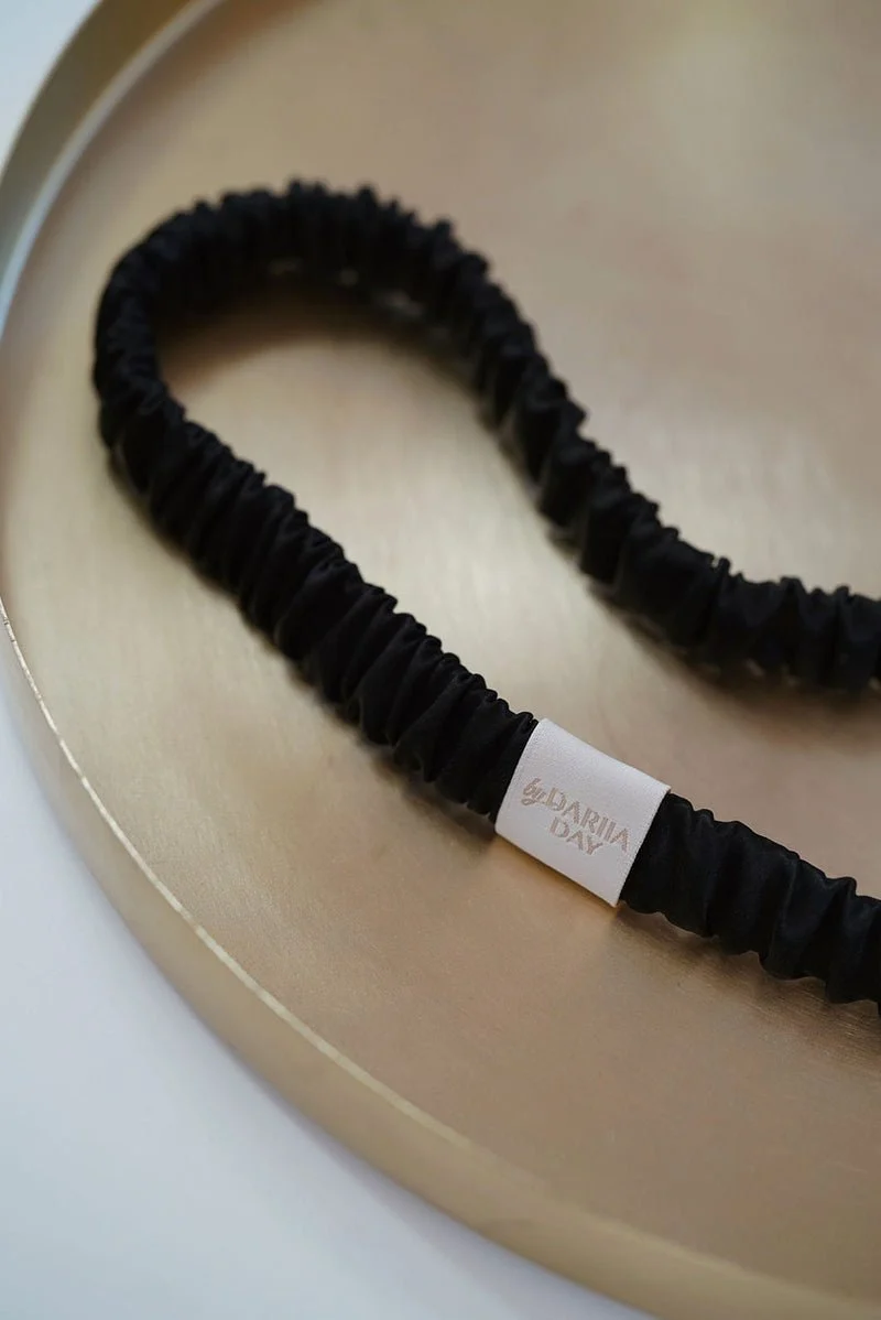 Silk Headband Midnight Black