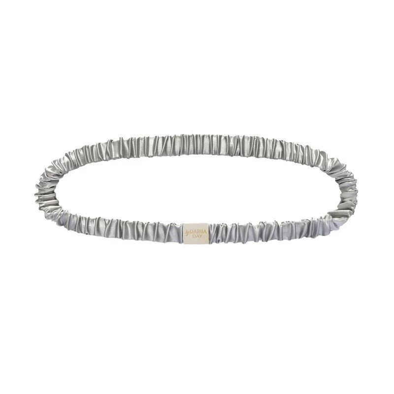 Silk Headband Silver Grey