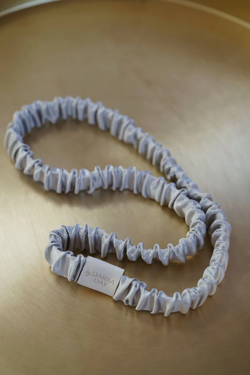 Silk Headband Silver Grey