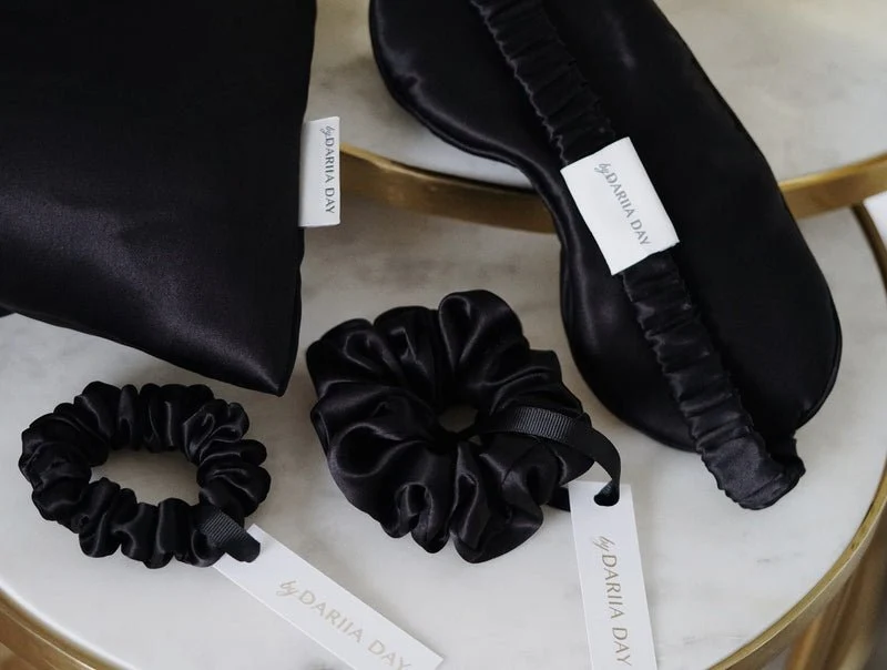 Silk Scrunchie Midnight Black