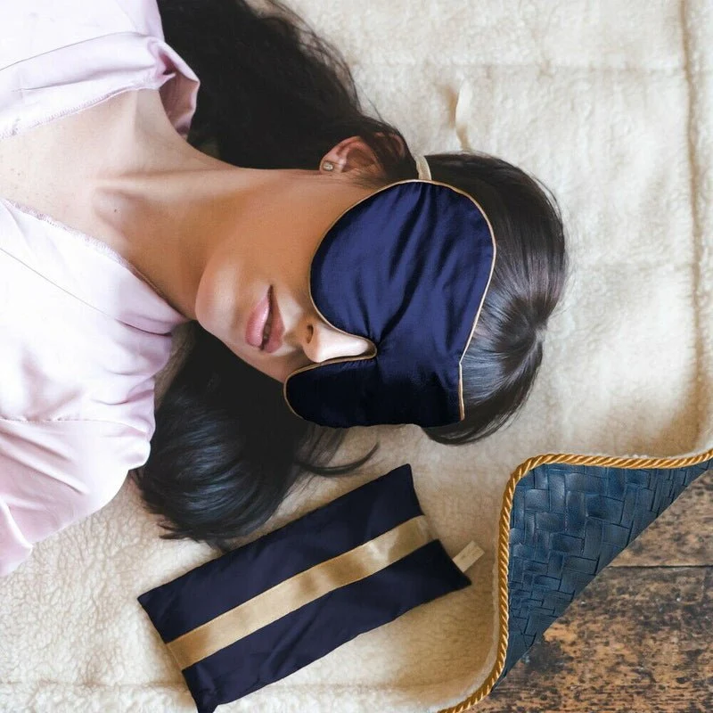 Printed Silk Lavender Eye Mask Abstract Liberty