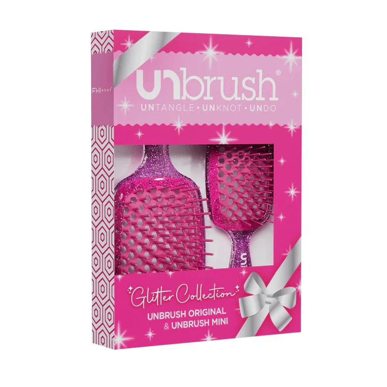 UNbrush Glitter Duo Set Rosenquarz Rosa
