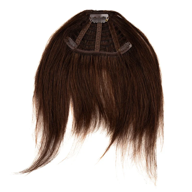 Human Hair Clip in Fringe - #2 Chocolate Brown