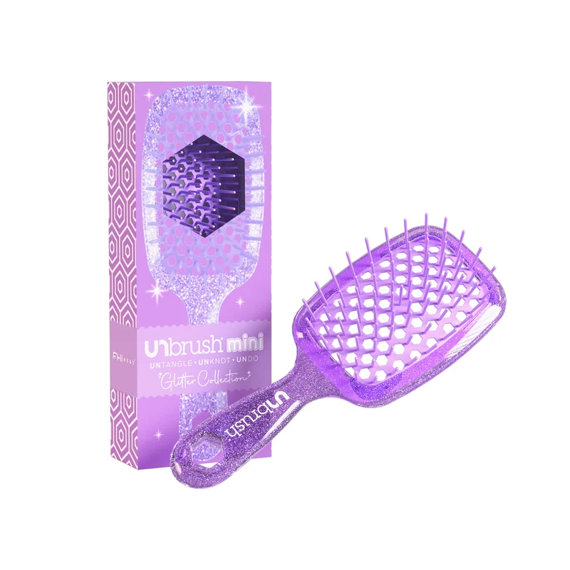 UNbrush Entwirrungshaarbürste Mini Glitter- Amethyst
