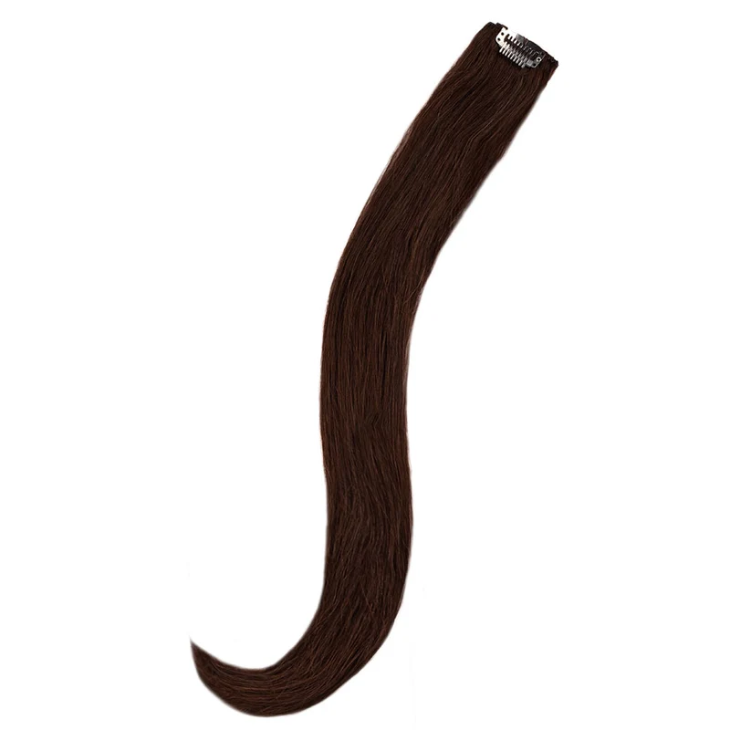 20" Human Hair Single Clip-in - #2 Chocolate Brown