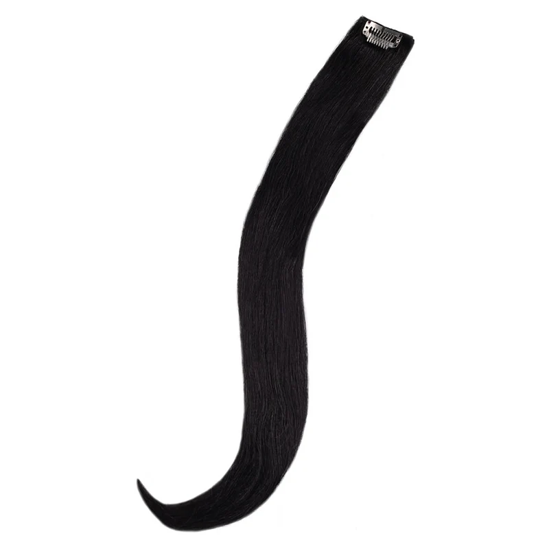 20" Human Hair Single Clip-in - #1 Black