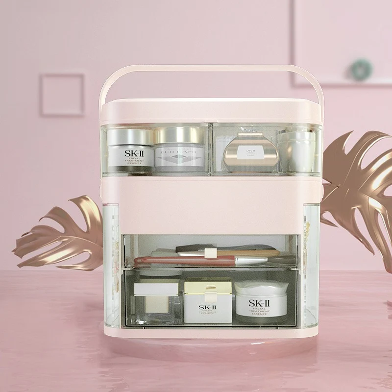LED-Lichtkosmetik mit LED-Spiegel-Kosmetik-Aufbewahrungsbox
