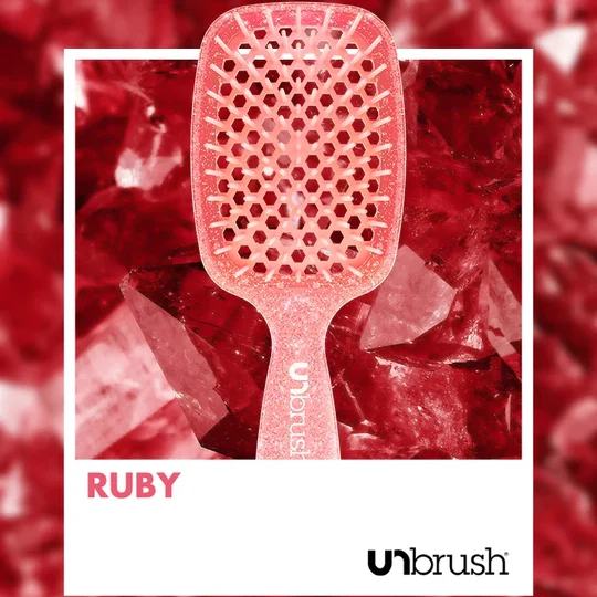 UNbrush Entwirrende Haarbürste Glitter - Rubin