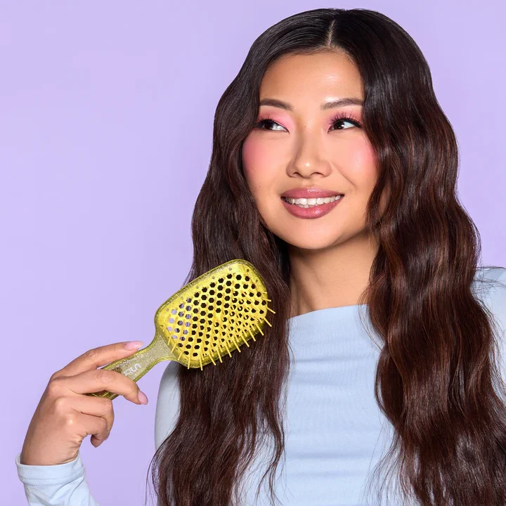 UNbrush Entwirrende Haarbürste Glitter - Bernsteingelb
