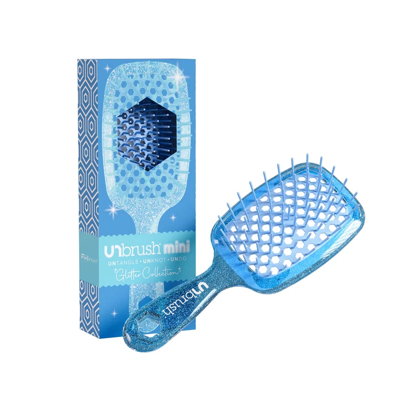 UNbrush Entwirrende Haarbürste Mini Glitter - Sapphire